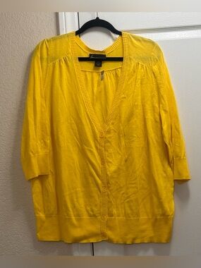 NWOT Lane Bryant Lemon Yellow Button Down Cardigan